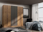 Radfeld 6-Door Wardrobe - Textured Grey
