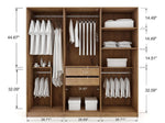 Radfeld 6-Door Wardrobe - Textured Grey