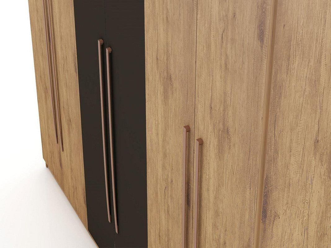 Radfeld 6-Door Wardrobe - Textured Grey