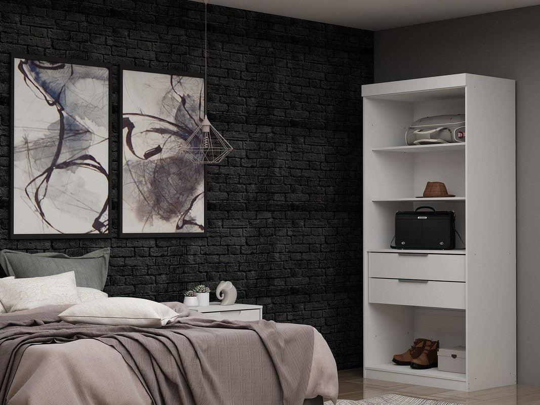 Oulu Open Sectional Wardrobe - White