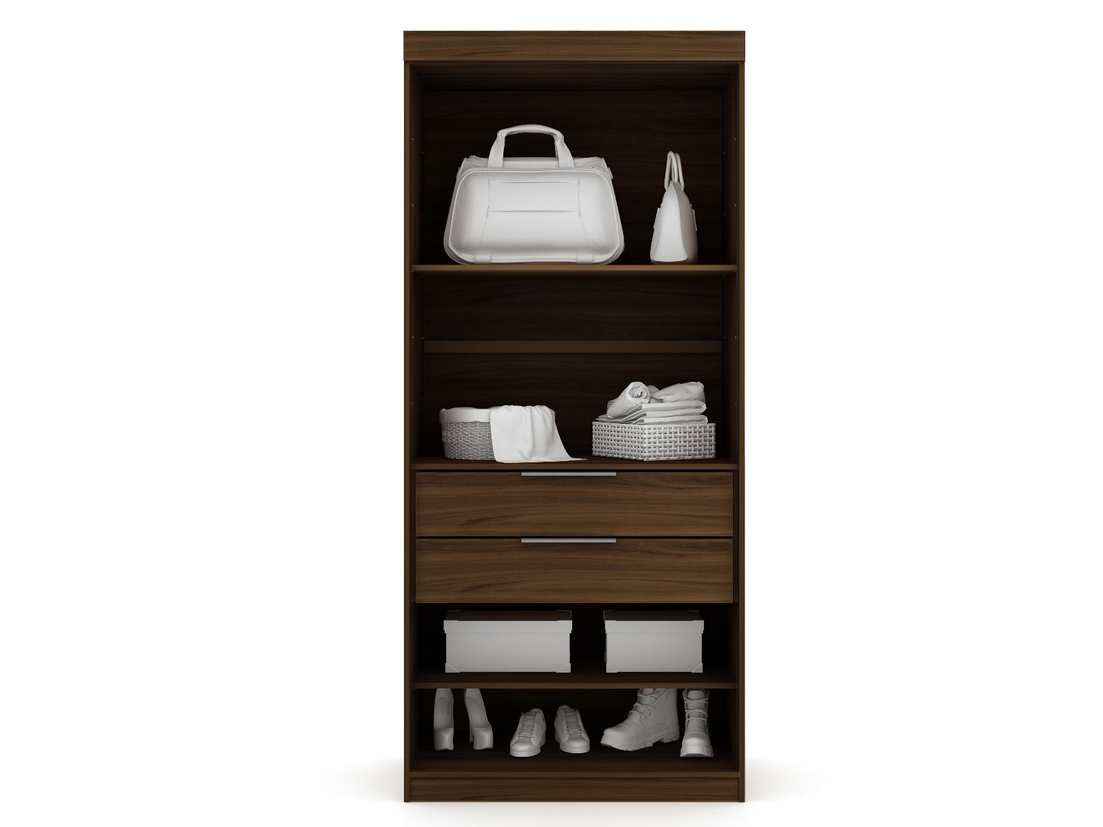 Oulu Open Sectional Wardrobe - Brown