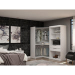 Oulu 2-Piece Open Corner Wardrobe - White