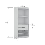 Oulu 2-Piece Open Corner Wardrobe - White