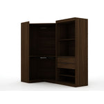 Oulu 2-Piece Open Corner Wardrobe - Brown