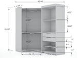 Oulu 2-Piece Open Corner Wardrobe - White