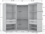 Oulu 3-Piece Sectional Corner Wardrobe - White