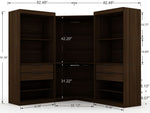 Oulu 3-Piece Sectional Corner Wardrobe - Brown