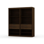 Oulu 2-Piece Open Sectional Wardrobe - Brown