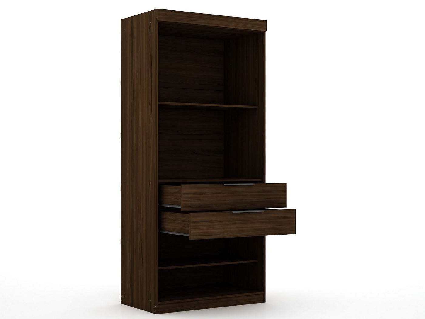 Oulu 2-Piece Open Sectional Wardrobe - Brown