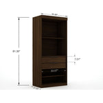Oulu 2-Piece Open Sectional Wardrobe - Brown