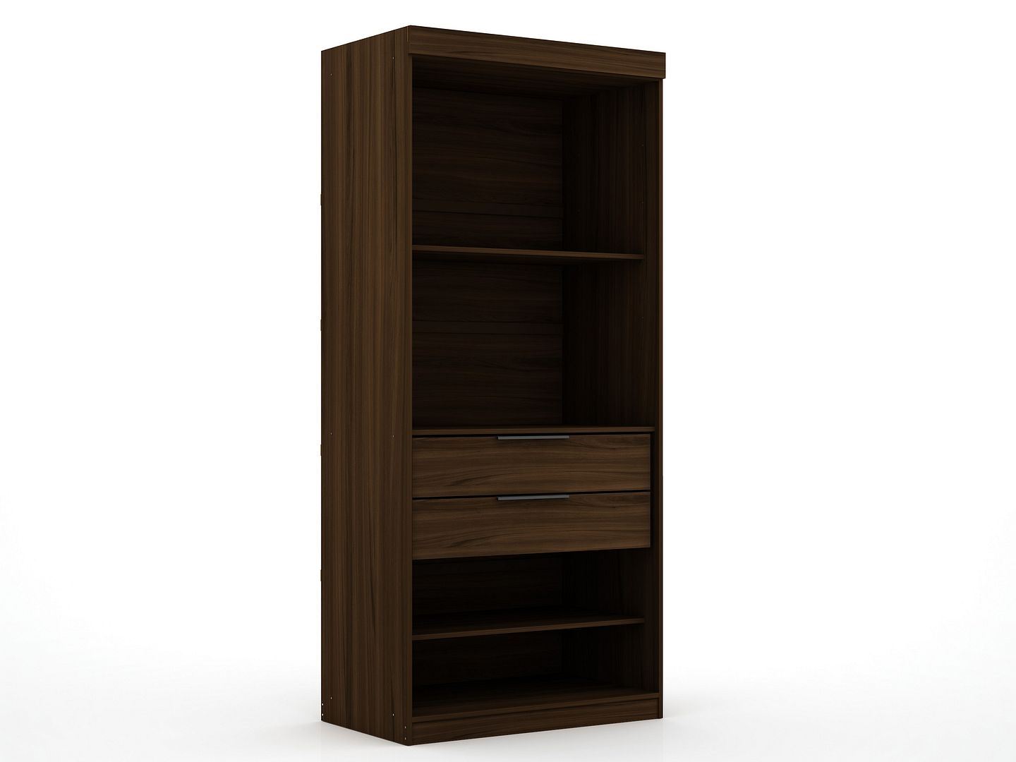 Oulu 2-Piece Open Sectional Wardrobe - Brown