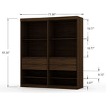 Oulu 2-Piece Open Sectional Wardrobe - Brown