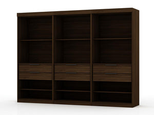 Oulu 3-Piece Open Sectional Wardrobe - Brown