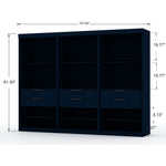 Oulu 3-Piece Open Sectional Wardrobe - Midnight Blue