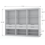 Oulu 3-Piece Open Sectional Wardrobe - White