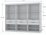 Oulu 3-Piece Open Sectional Wardrobe - White