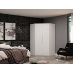 Oulu Corner Wardrobe - White