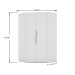 Oulu Corner Wardrobe - White