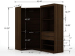 Oulu 2-Piece Modular Corner Wardrobe - Brown