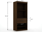 Oulu 2-Piece Modular Corner Wardrobe - Brown