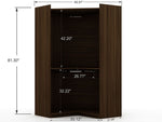 Oulu 2-Piece Modular Corner Wardrobe - Brown