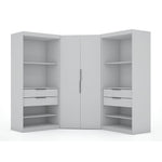 Oulu Semi-Open 3-Piece Modular Corner Wardrobe - White