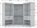 Oulu Semi-Open 3-Piece Modular Corner Wardrobe - White