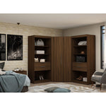 Oulu Semi-Open 3-Piece Modular Corner Wardrobe - Brown