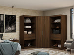 Oulu Semi-Open 3-Piece Modular Corner Wardrobe - Brown