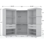 Oulu 3-Piece Modular Corner Wardrobe - White
