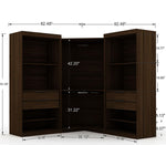 Oulu 3-Piece Modular Corner Wardrobe - Brown