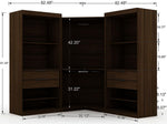Oulu 3-Piece Modular Corner Wardrobe - Brown