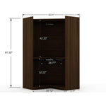 Oulu Semi-Open 2-Piece Modular Corner Wardrobe - Brown