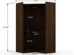 Oulu Semi-Open 2-Piece Modular Corner Wardrobe - Brown