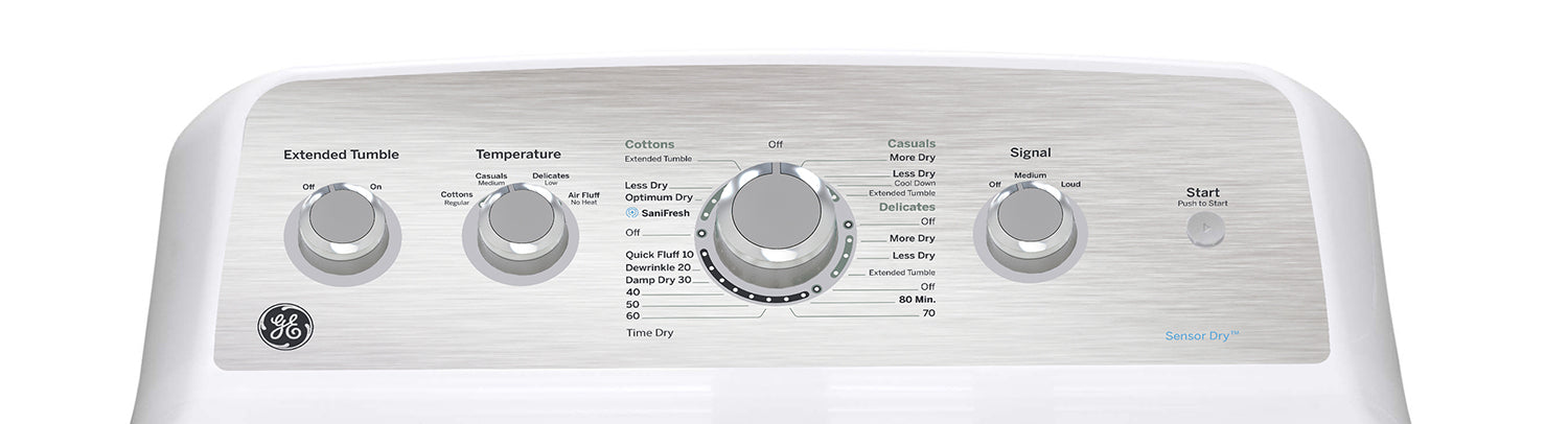 GE White Top-Load Washer (4.9 Cu. Ft.) & GE White Gas Dryer with SaniFresh Cycle (7.2 Cu. Ft.) - GTW451BMRWS/GTD45GBMRWS