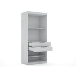 Oulu Semi-Open 2-Piece Modular Corner Wardrobe - White