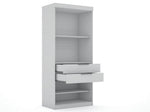 Oulu Semi-Open 2-Piece Modular Corner Wardrobe - White