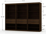 Oulu 3-Piece Modular Wardrobe - Brown