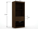 Oulu 3-Piece Modular Wardrobe - Brown