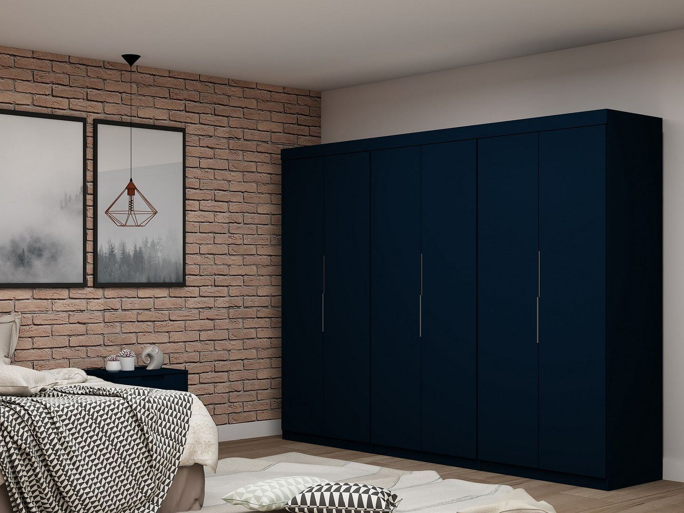 Oulu 3-Piece Modular Wardrobe - Midnight Blue