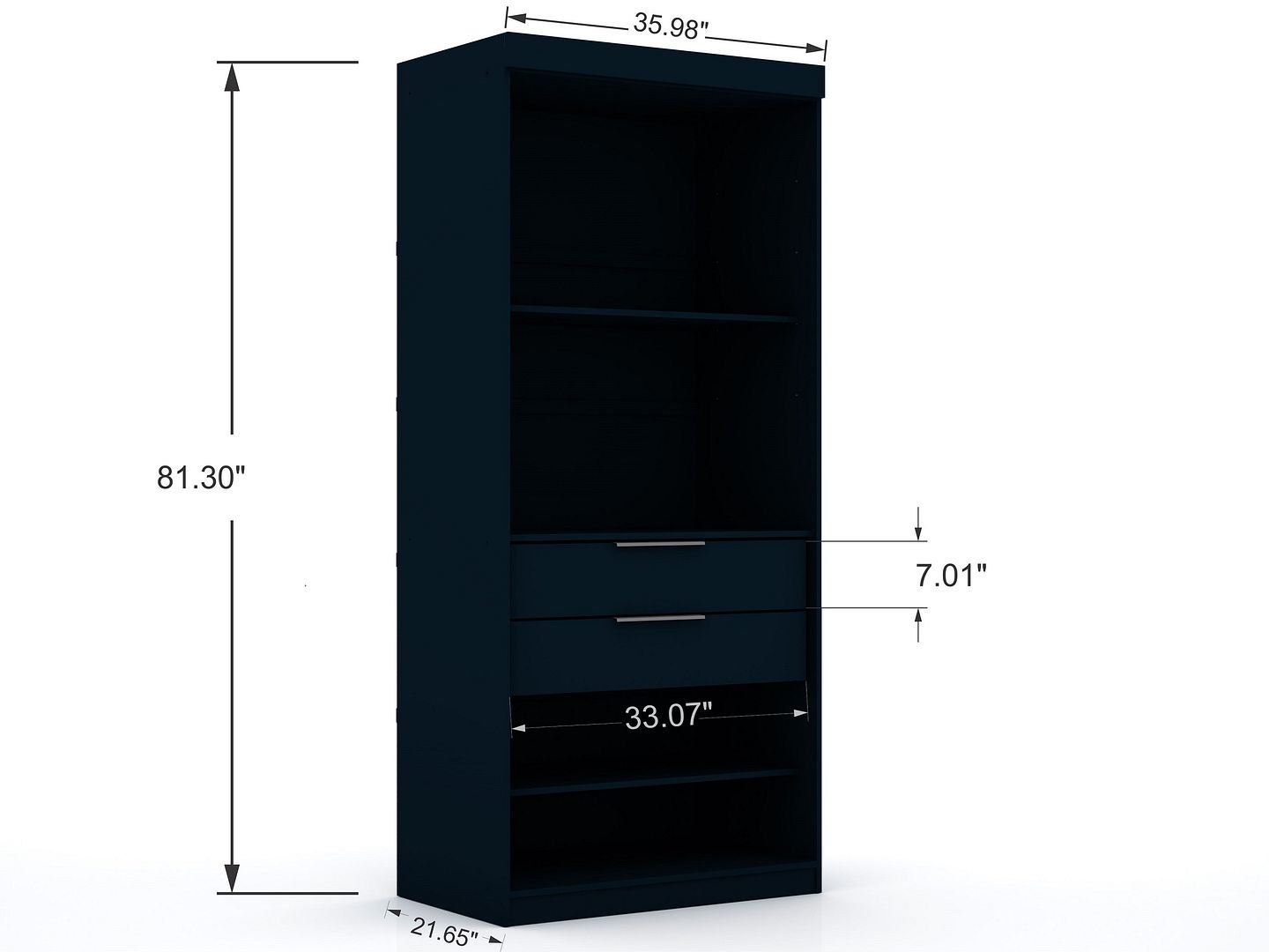 Oulu 3-Piece Modular Wardrobe - Midnight Blue