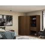 Oulu Semi-Open 2-Piece Modular Corner Wardrobe - Brown