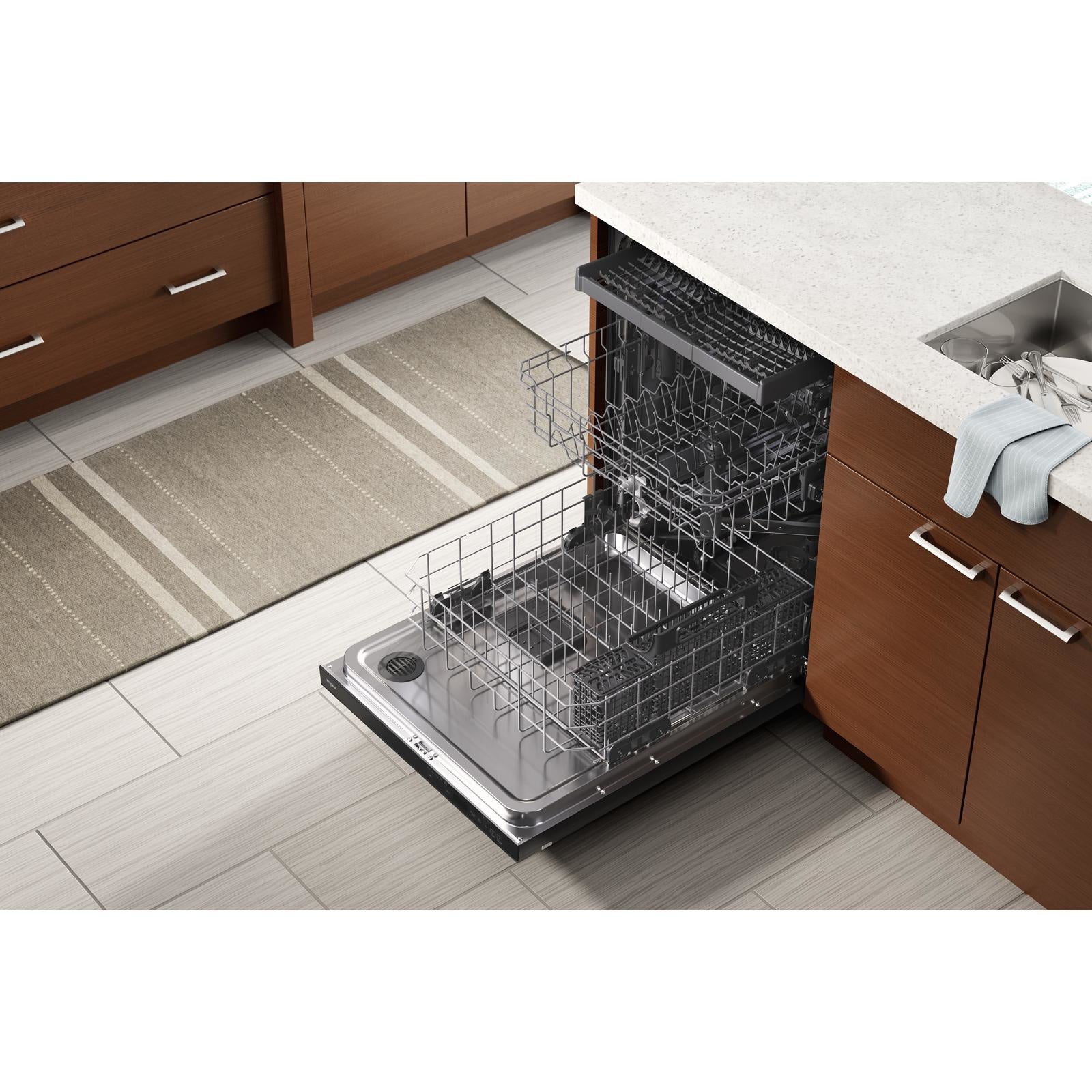 Whirlpool 24" Black Dishwasher with 3rd Rack (47 dBA) - WDTA50SAKB