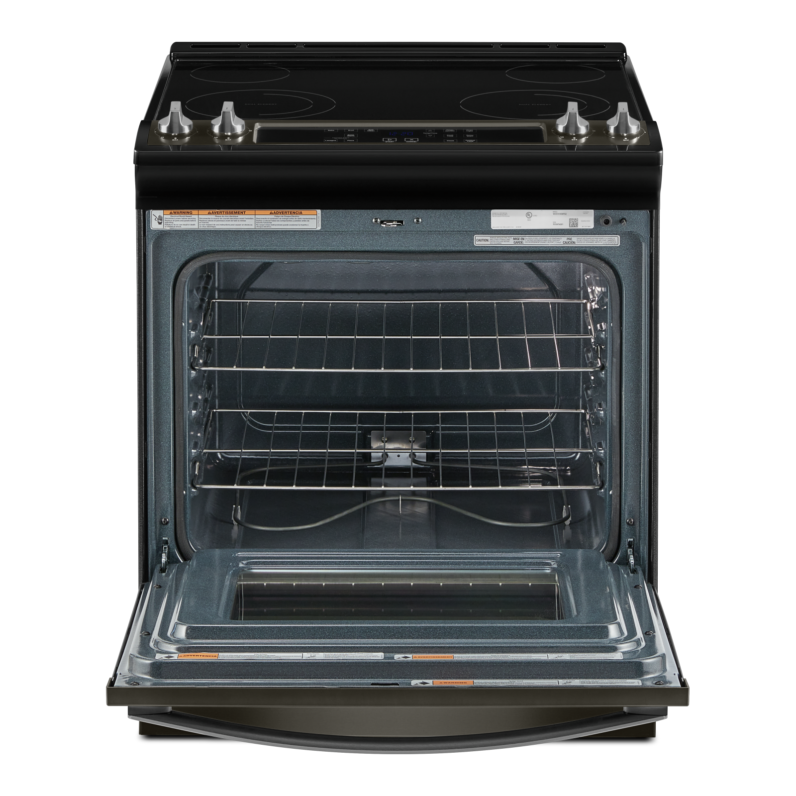 Whirlpool Black Stainless Electric Range with Frozen Bake Technology (4.8 Cu.Ft) - YWEE515S0LV