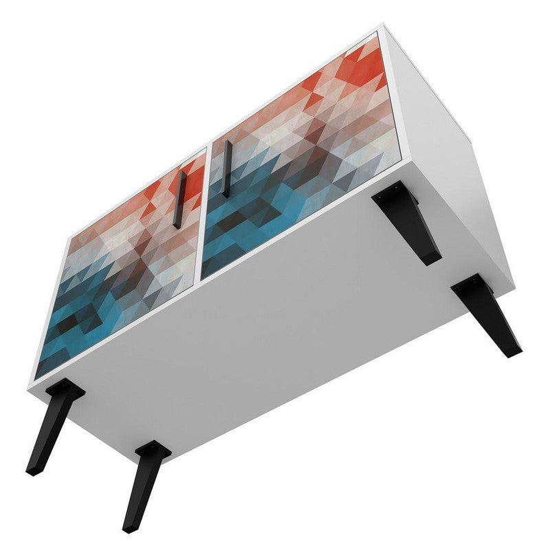 Kismayo Side Table - Red/Blue