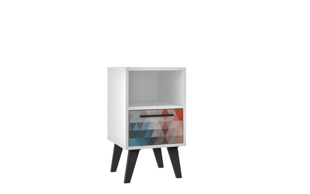 Kismayo Night Table - Red/Blue