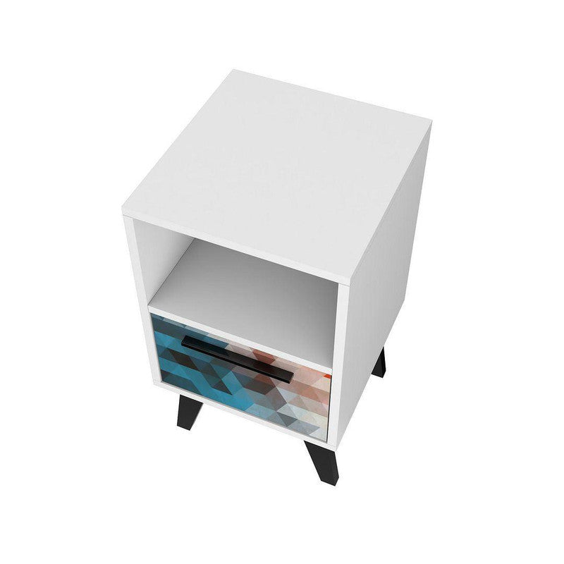 Kismayo Night Table - Red/Blue