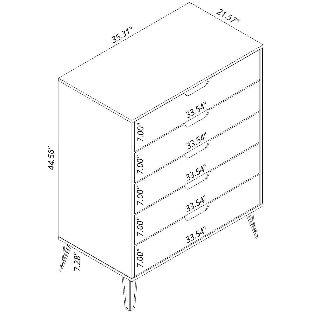 Nuuk 5-Drawer Dresser - Brown