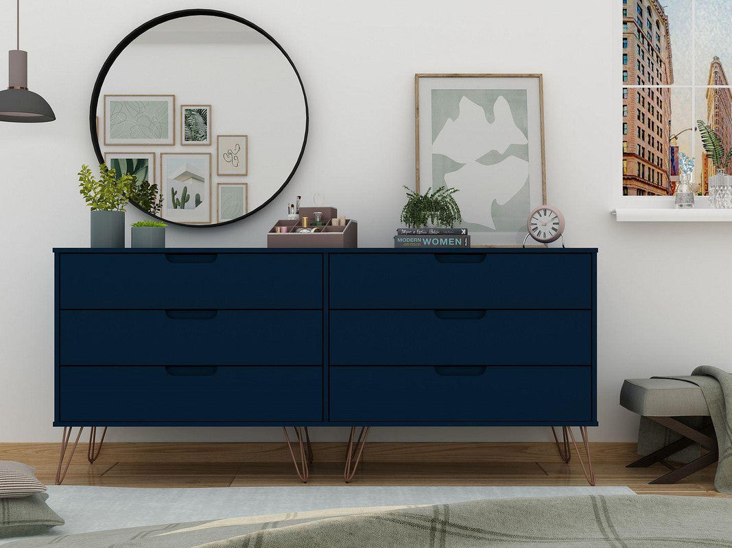 Nuuk 6-Drawer Double Dresser - Midnight Blue