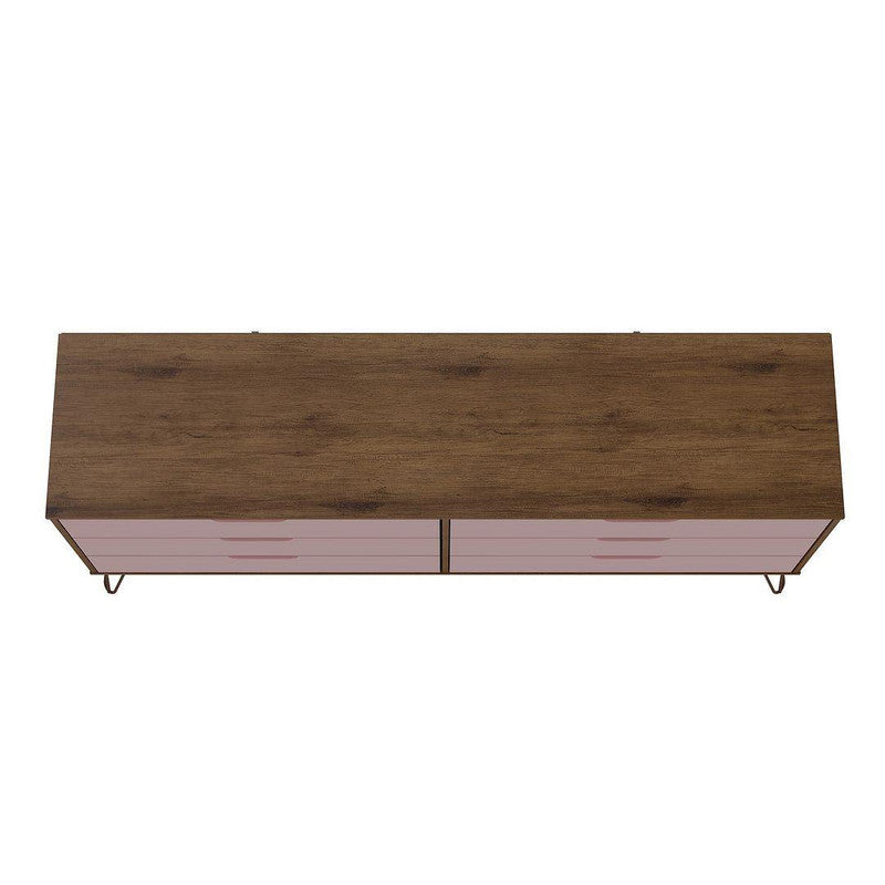 Nuuk 6-Drawer Double Dresser - Nature/Rose Pink